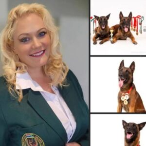 Sasha Schwendenwein investigative journalise and Canine Handler with Valkyrie and Sergeant Belgian Mallinois