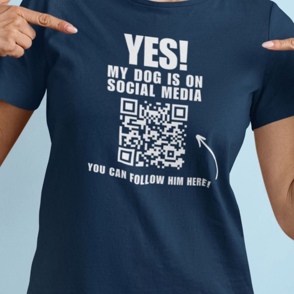 my dog is on social media t shirt from dog mom
